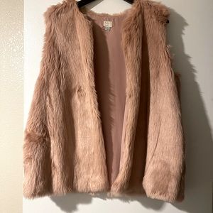 Pink faux fur vest
